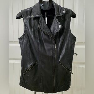 Halogen Black Leather Vest